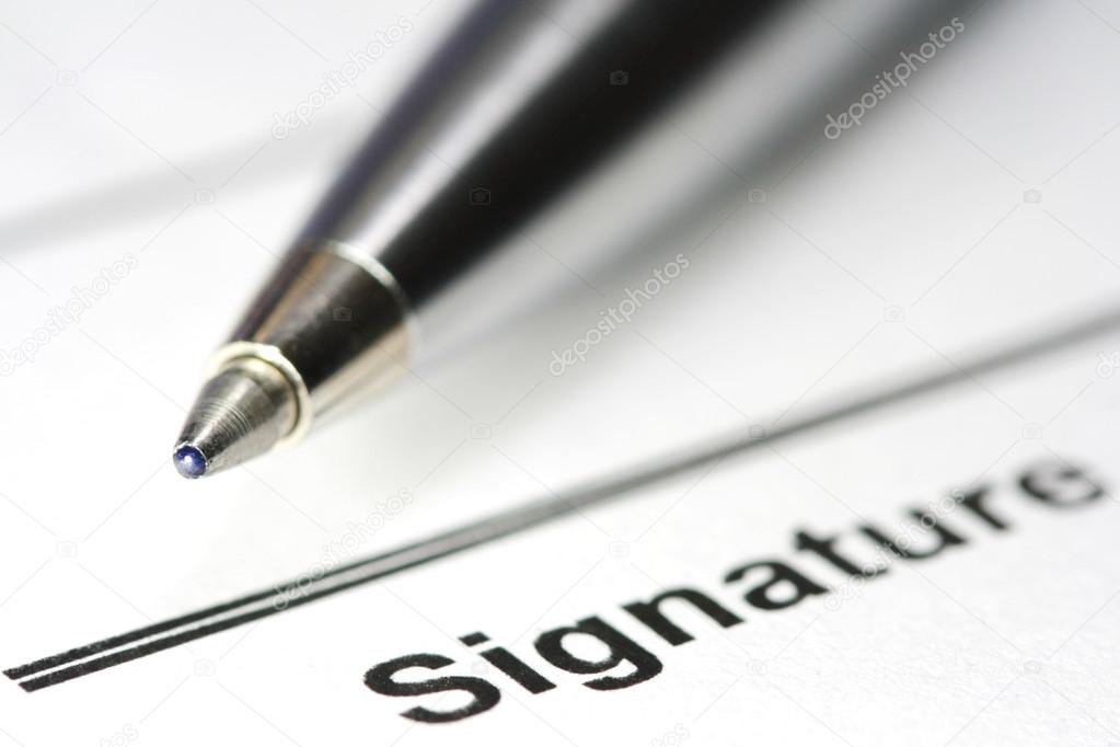 pen for signature on paper