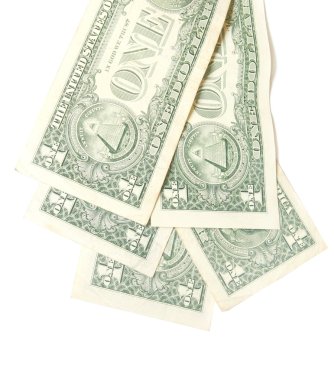 Piramit, arka planda bir dolar faturaları