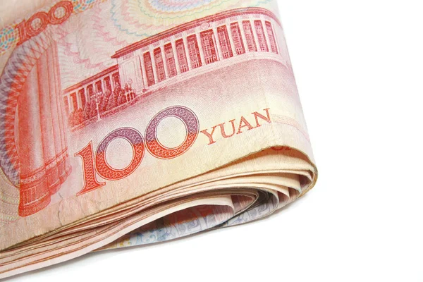Закройте слово на 100 юаней о деньгах — стоковое фото