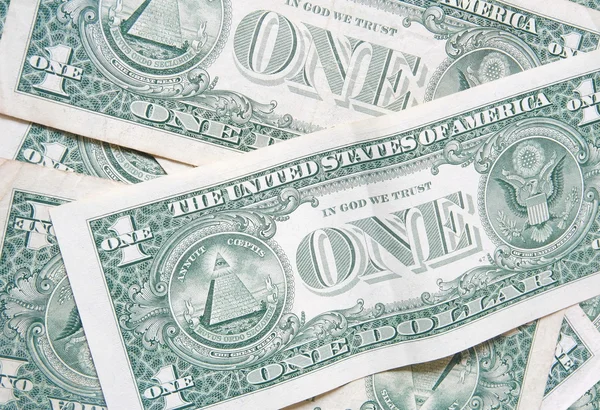Back of one dollar bills background — Stock Photo, Image