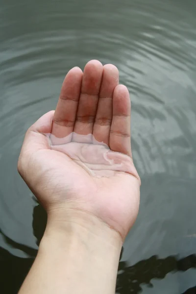 手上水流 — 图库照片