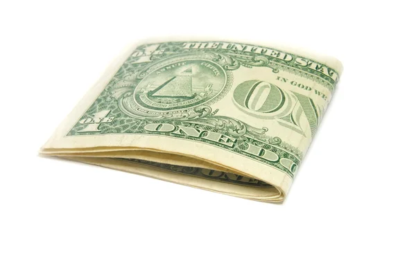Folded US dollar bills isolated — Stock Photo, Image