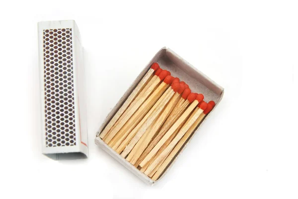 Match and box isolated — Stock Photo, Image
