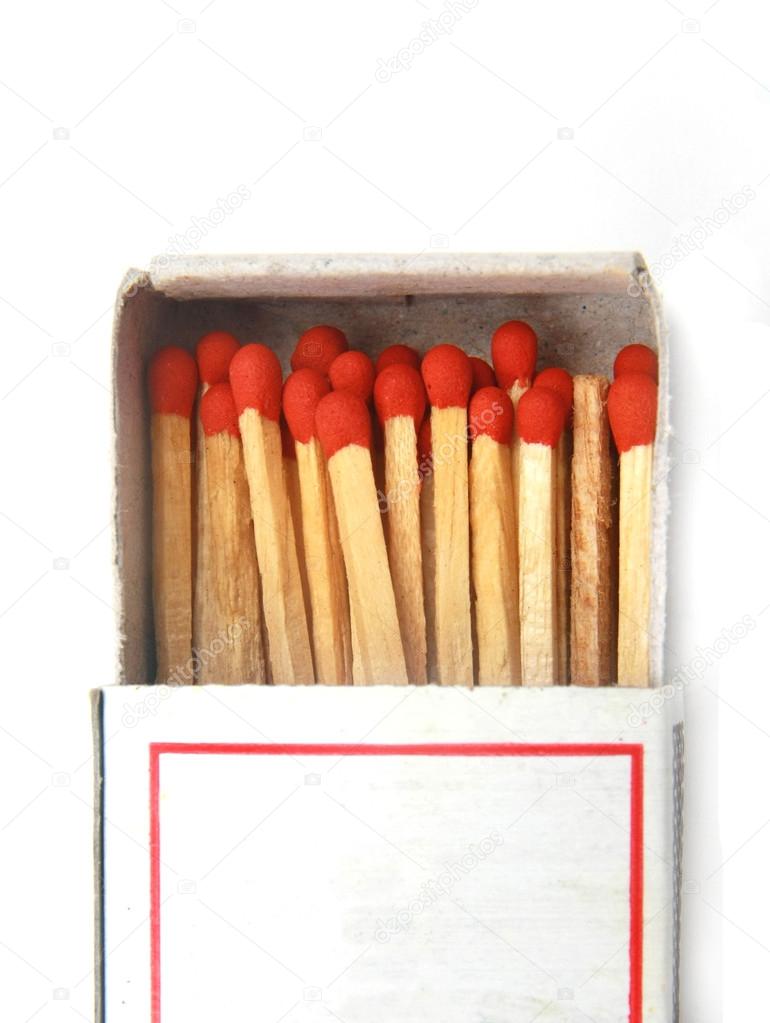 match in a box isolated