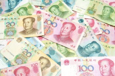 colorful China money bills clipart