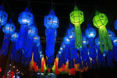 Lanna Fener festival dekorasyon, loy krathong Festivali, chian
