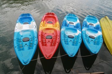 Gölde kayaklar