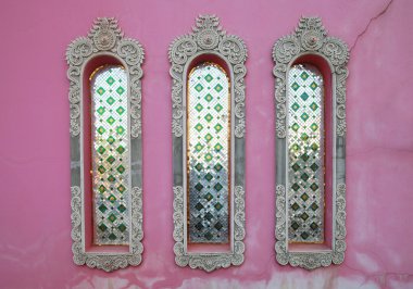 pink temple wall, india clipart