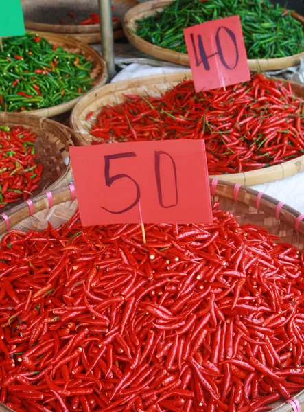 Chili in market, Thailand — Stock Photo, Image