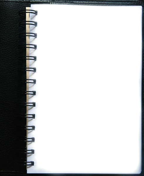 Página en blanco del cuaderno negro — Foto de Stock