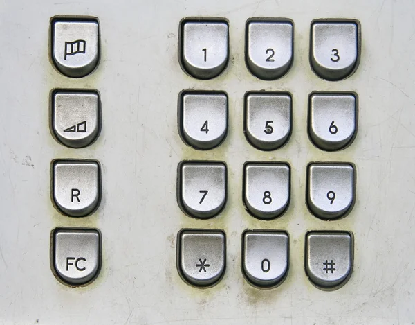 Telephone keyboard in public phone — Stock Photo, Image