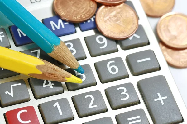 Pencil and calculator — Stock Photo, Image