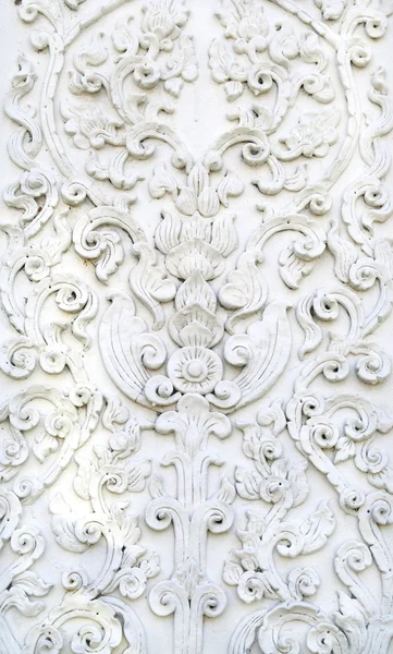 White thai art stucco wall, temple — Stock Photo, Image