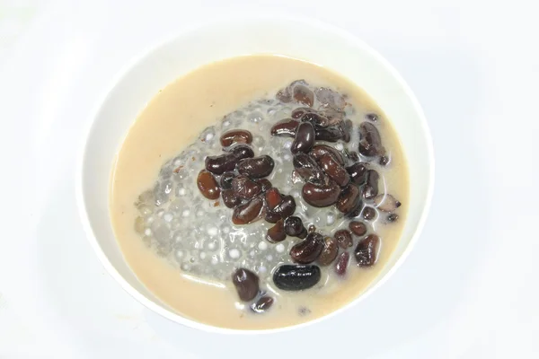 Black nut and sticky rice in coconut milk, Thai dessert — Stock Photo, Image