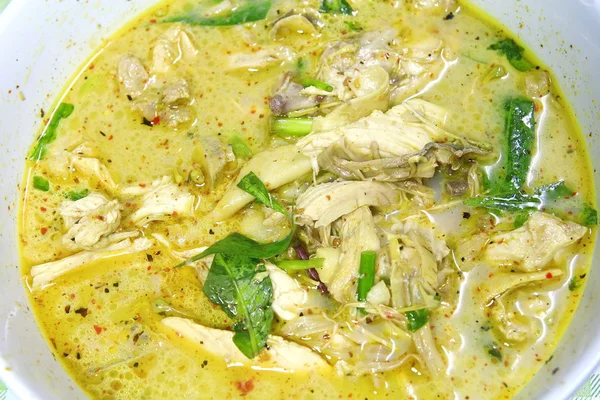 Close up yellow spicy chicken curry, Thai food — Stock Photo, Image