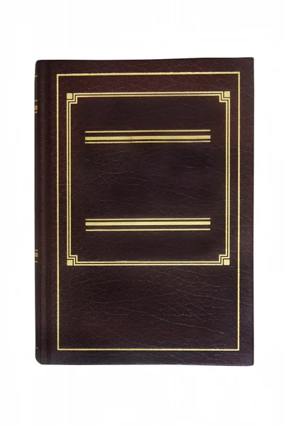 Un libro de tapa dura marrón aislado — Foto de Stock
