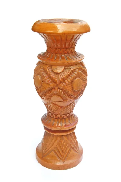 Holzhandwerk-Vase — Stockfoto