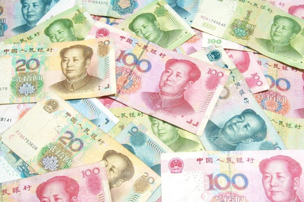 colorful China money bills