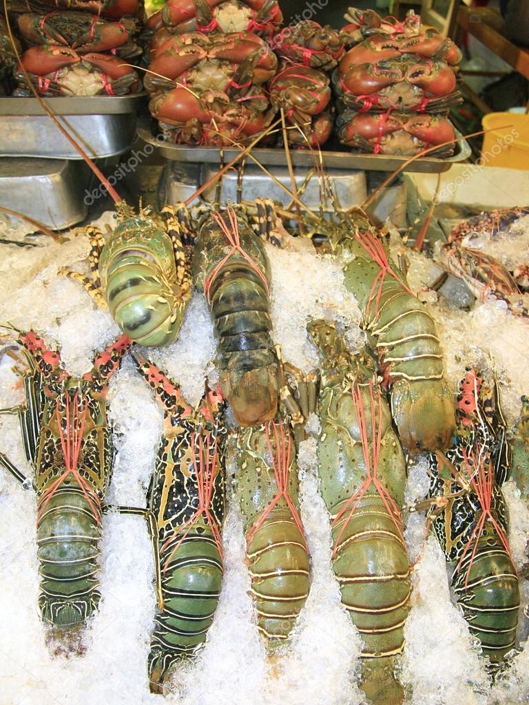 Lobsters in market