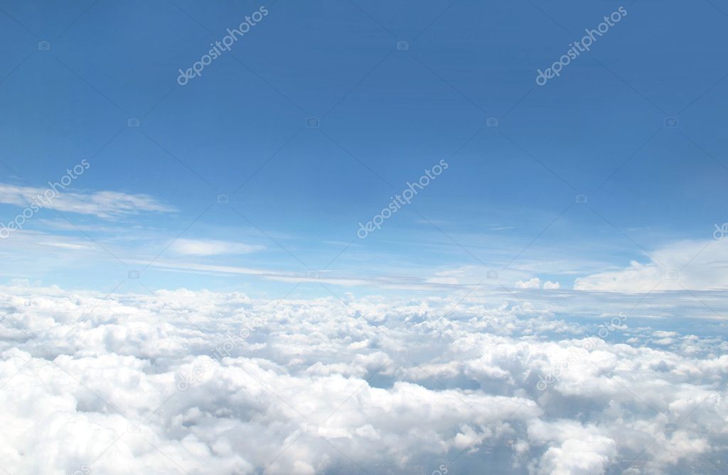 blue skyfrom airplane window