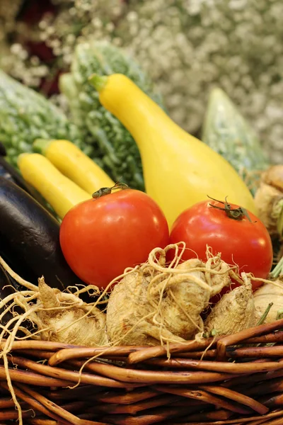 Tomato in vegetable in basket — Stock Photo, Image
