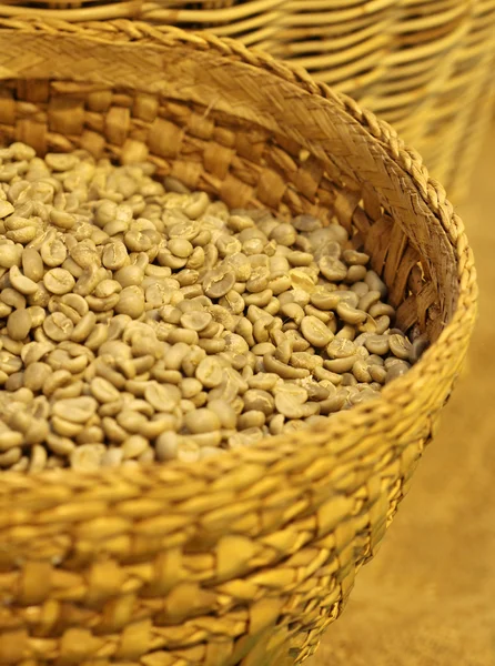 Coffee bean in basket before roast — Stock Photo, Image