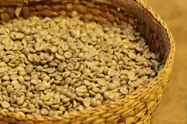 Fresh coffee bean in basket — Stock Photo, Image