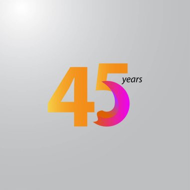 45. Yıldönümü Kutlama Vektör Şablonu Tasarım İllüstrasyonu