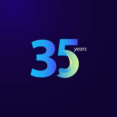 35. Yıldönümü Kutlama Vektör Şablonu Tasarım İllüstrasyonu