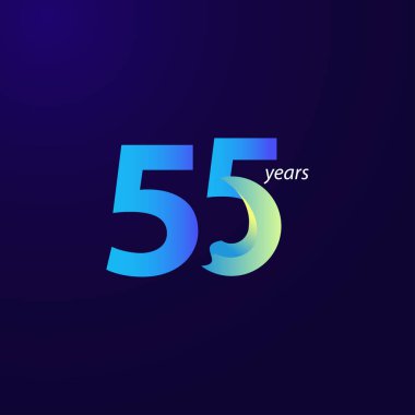 55. Yıldönümü Kutlama Vektör Şablonu Tasarım İllüstrasyonu