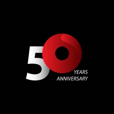 50. Yıldönümü Kutlama Vektör Şablonu Tasarım İllüstrasyonu