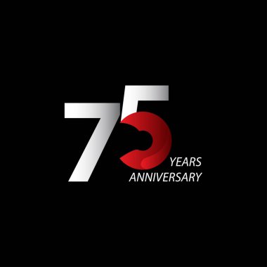 75. Yıldönümü Kutlama Vektör Şablonu Tasarım İllüstrasyonu