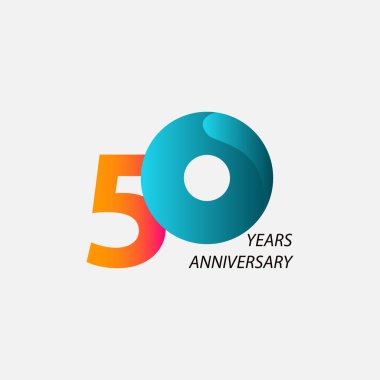 50. Yıldönümü Kutlama Vektör Şablonu Tasarım İllüstrasyonu