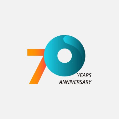 70. Yıldönümü Kutlama Vektör Şablonu Tasarım İllüstrasyonu