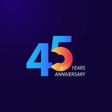 45. Yıldönümü Kutlama Vektör Şablonu Tasarım İllüstrasyonu