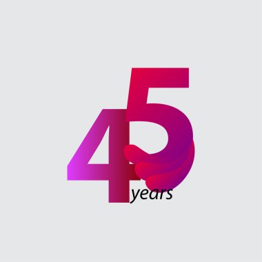 45. Yıldönümü Kutlama Vektör Şablonu Tasarım İllüstrasyonu