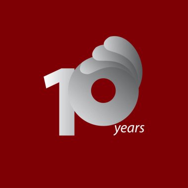 10. yıl dönümü kutlama Vektör Şablonu Tasarım Çizimi