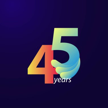 45. Yıldönümü Kutlama Vektör Şablonu Tasarım İllüstrasyonu