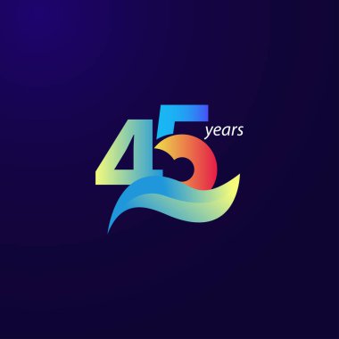 45. Yıldönümü Kutlama Vektör Şablonu Tasarım İllüstrasyonu