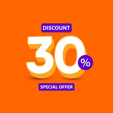 Özel Teklif Etiketi Şablon Tasarım Resimlerinde% 30 'a kadar indirim