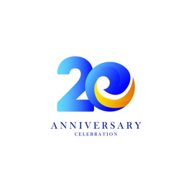 20 Year Anniversary Celebration Vector Template Design Illustration clipart