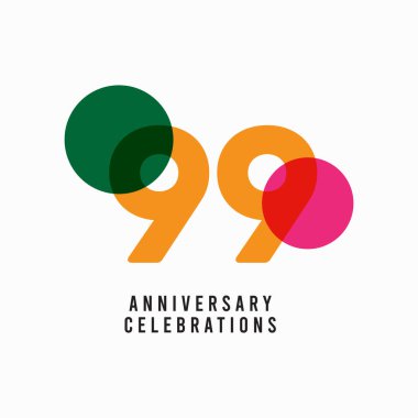 99. Yıldönümü Kutlama Vektör Şablonu Tasarım İllüstrasyonu