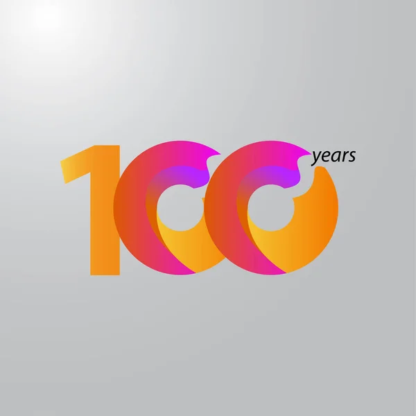 100 Anos Celebração Aniversário Vector Template Design Ilustração — Vetor de Stock