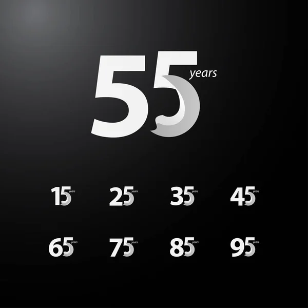 55周年記念ベクトルテンプレートデザインイラスト — ストックベクタ