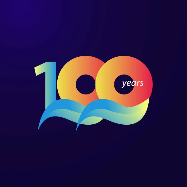 100 Anni Celebrazione Vector Template Design Illustration — Vettoriale Stock