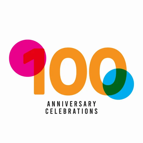 100 Anos Celebração Aniversário Vector Template Design Ilustração —  Vetores de Stock