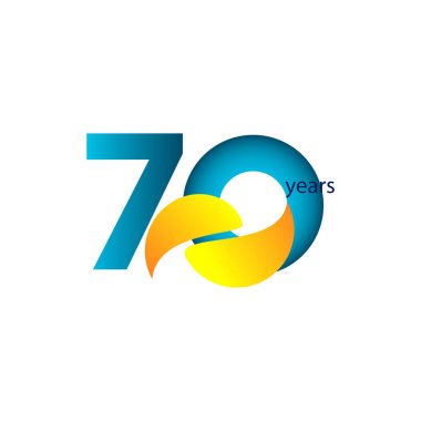 70. Yıldönümü Kutlama Vektör Şablonu Tasarım İllüstrasyonu