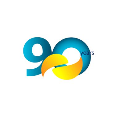 90. Yıldönümü Kutlama Vektör Şablonu Tasarım İllüstrasyonu