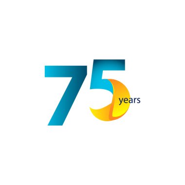 75. Yıldönümü Kutlama Vektör Şablonu Tasarım İllüstrasyonu