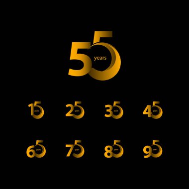 55. Yıldönümü Kutlama Vektör Şablonu Tasarım İllüstrasyonu